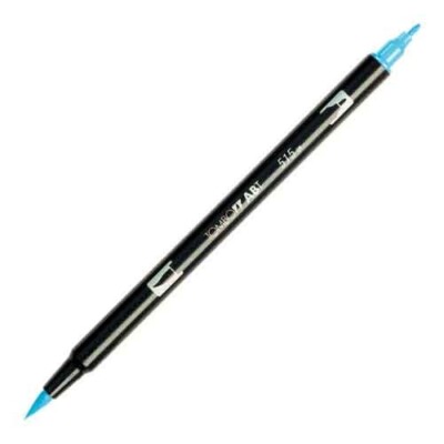 Tombow Dual End Brush Fine Pen Light Blue 515 Arts Writing