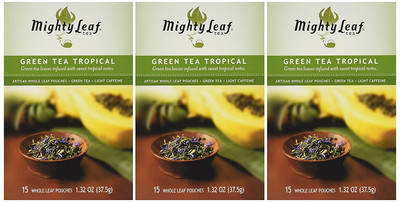 Green Tea, Tropical, 15 Pouches (Pack of 3)