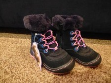 Jambu Black Faux Fur Kid Suede Boot Collett Pink Lace Sz 5 M Toddler NWT New Tag