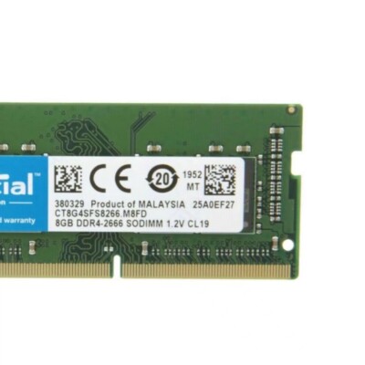 Crucial 16GB 2X 8GB DDR4 2666MHz PC4-21300 Laptop SODIMM Memory