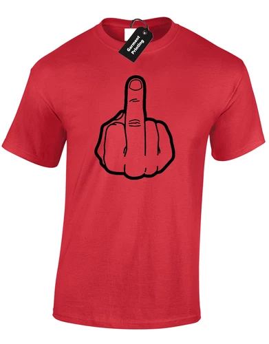 Middle Finger Silhouette Funny Rude Design Swearing Unisex T-Shirt - Bild 9 von 11