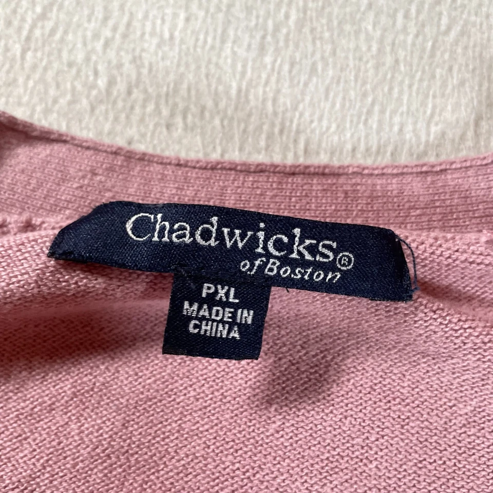 Cárdigan Chadwicks Mujer Extra Grande Pequeño Rosa Suéter Cuello en V Top Damas Foto 3 de 4