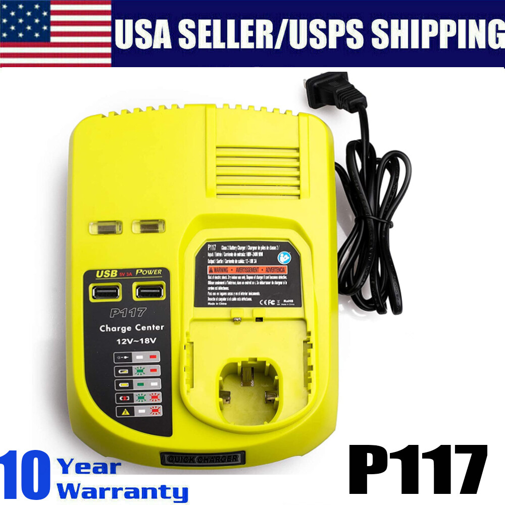 P117 Charger For RYOBI P108 18V For One Plus High Capacity Lithium-Ion Battery