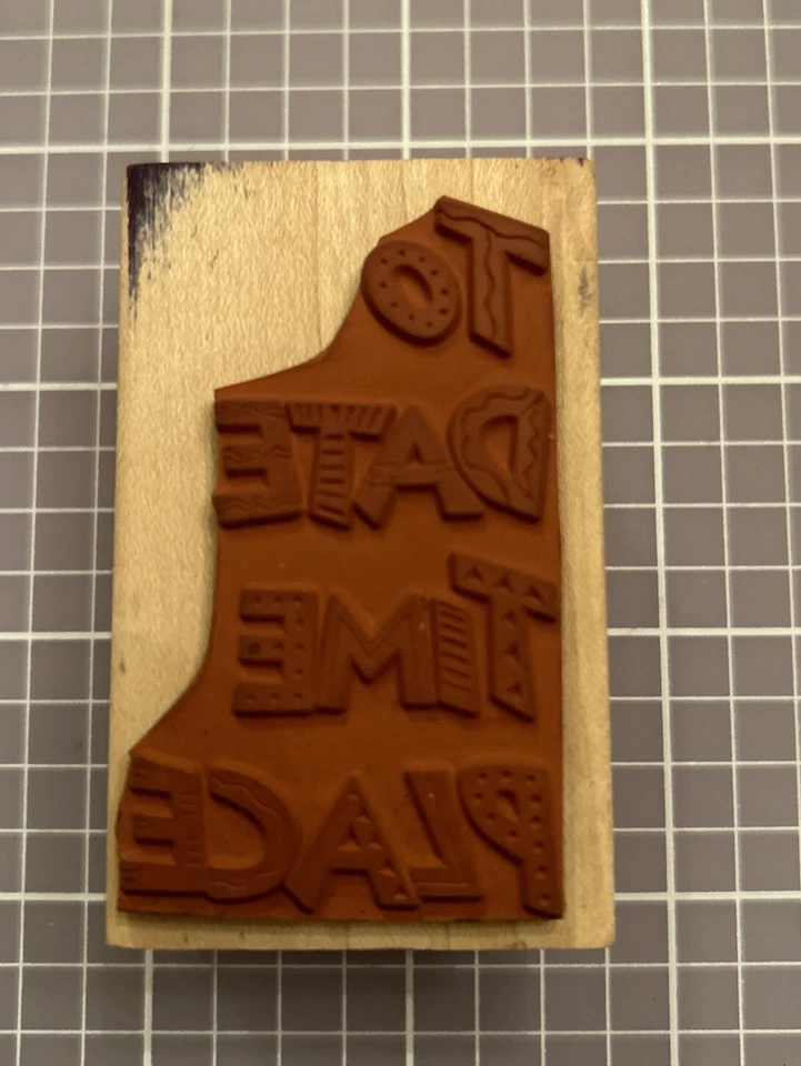 Sello de goma de invitación de lugar de hora de toda la noche detalles de medios hasta la fecha 1992 576F de colección Foto 3 de 4