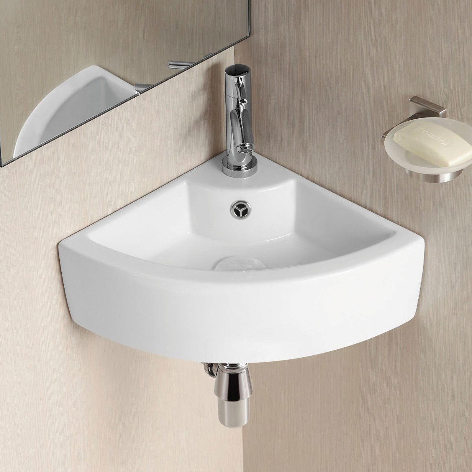 Design Keraik Waschbecken Waschtisch Wandhängend Weiß Wandontage 66c