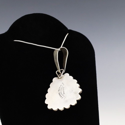 NATIVE AMERICAN NAVAJO STERLING SILVER & WHITE BUFFALO PENDANT BY DANNY HENIO - Picture 5 of 5