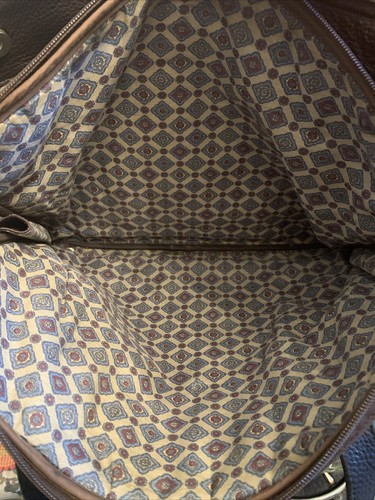 Joanel Brown Pebbled Leather Portfolio Bag Tote Made in Argentina Montreal CA - Picture 8 of 8