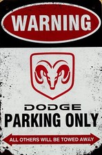 Dodge Parking Only Blechschild SUV RAM Viper Charger V8
