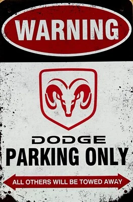 MARKENLOS Dodge Parking Only Blechschild SUV RAM Viper Charger V8