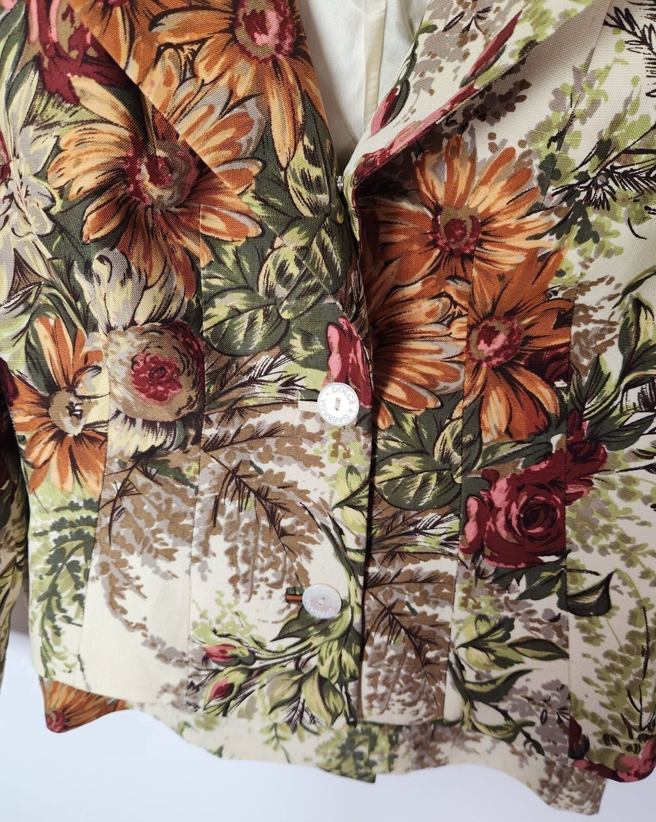Dolce & Gabbana Women's Sz. 44/8 Floral Silk Skirt Suit | eBay