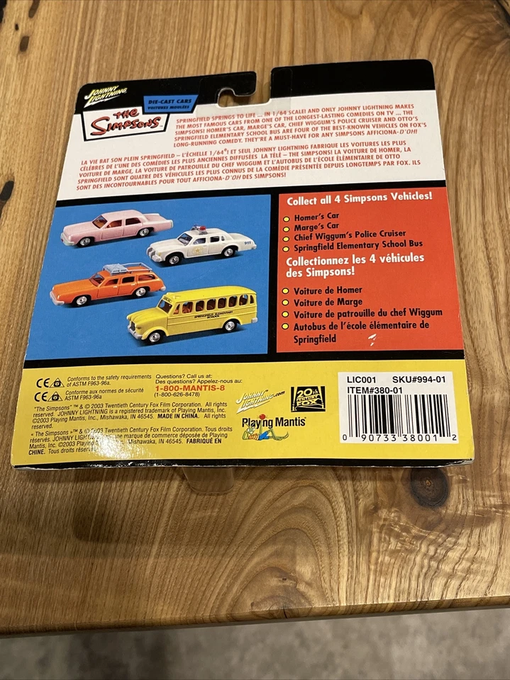 Johnny Lightning The Simpsons Chief Wiggum's Police Cruiser Vehicle #38001 - Image 2 of 2