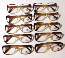 Vintage 10 Pc. Lot ELITE OPT Roy Timber 54/18 Eyeglass Frame New Old Stock T3