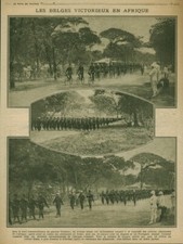 Document ancien les Belges victorieux en Afrique 1916 issu de magazine