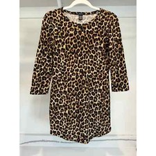 Long Sleeve Cheetah Print Bodycon Dress Size Medium Rue 21