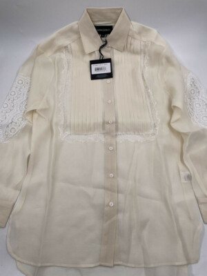 トップス Ravioli Lace-Trim Button-Up Top_White トップス Ravioli Lace-Trim Button-Up Top_White Lace Trim