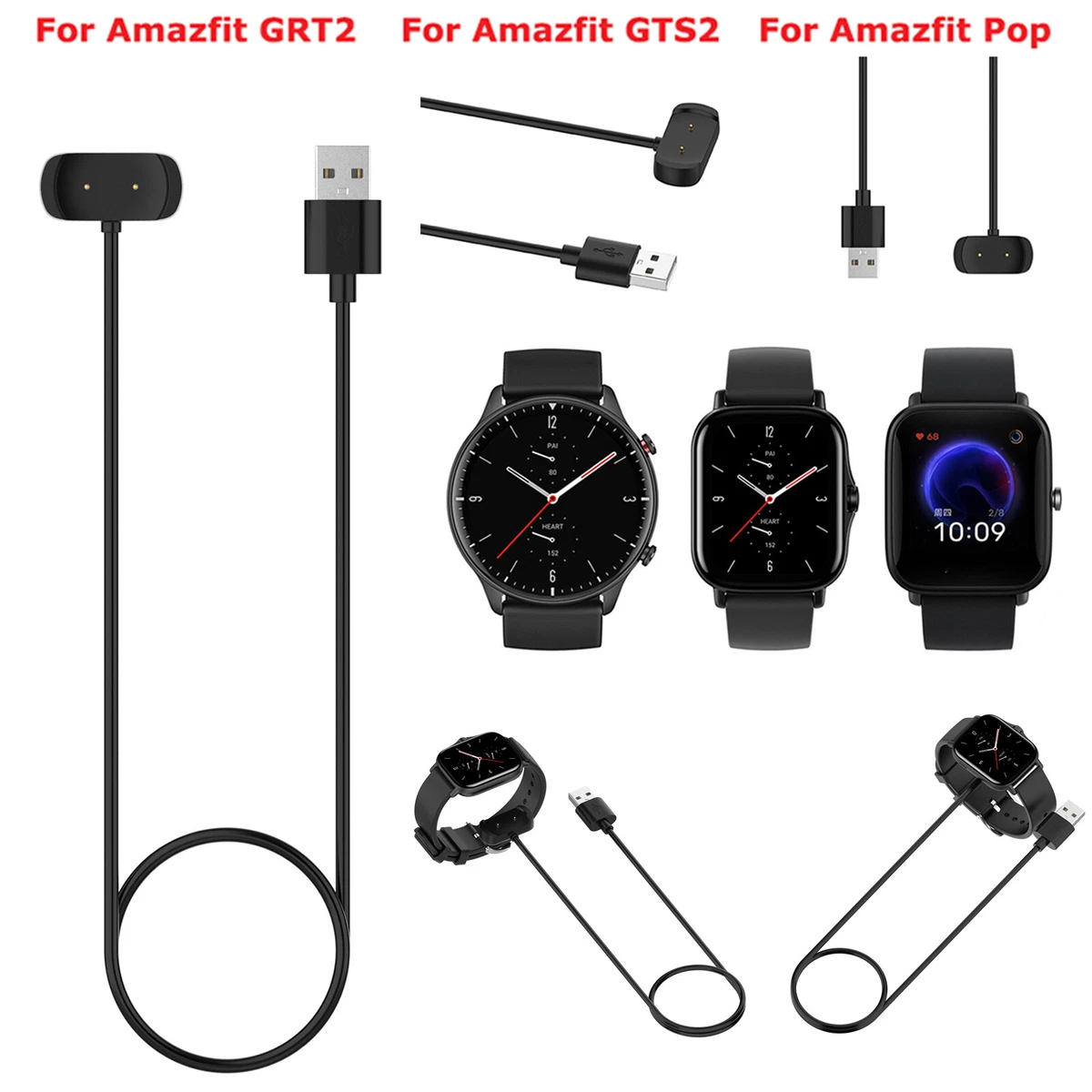 Cargador magnético Amazfit Bip U/GTR2/GTR 2e/GTS2/PopPro/Zeep E