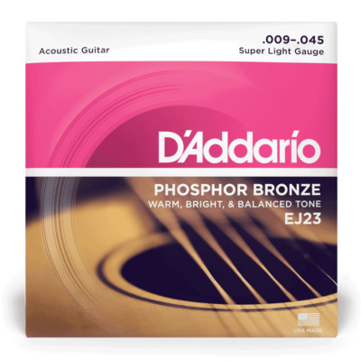 D'Addario EJ23 Phosphor Bronze Akustikgitarrensaiten - superleichte Stärke 09-45