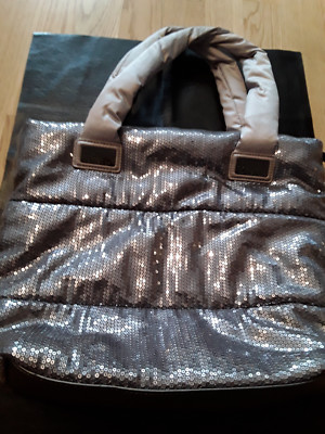 Nine West Damen Handtasche silber Pailletten neu