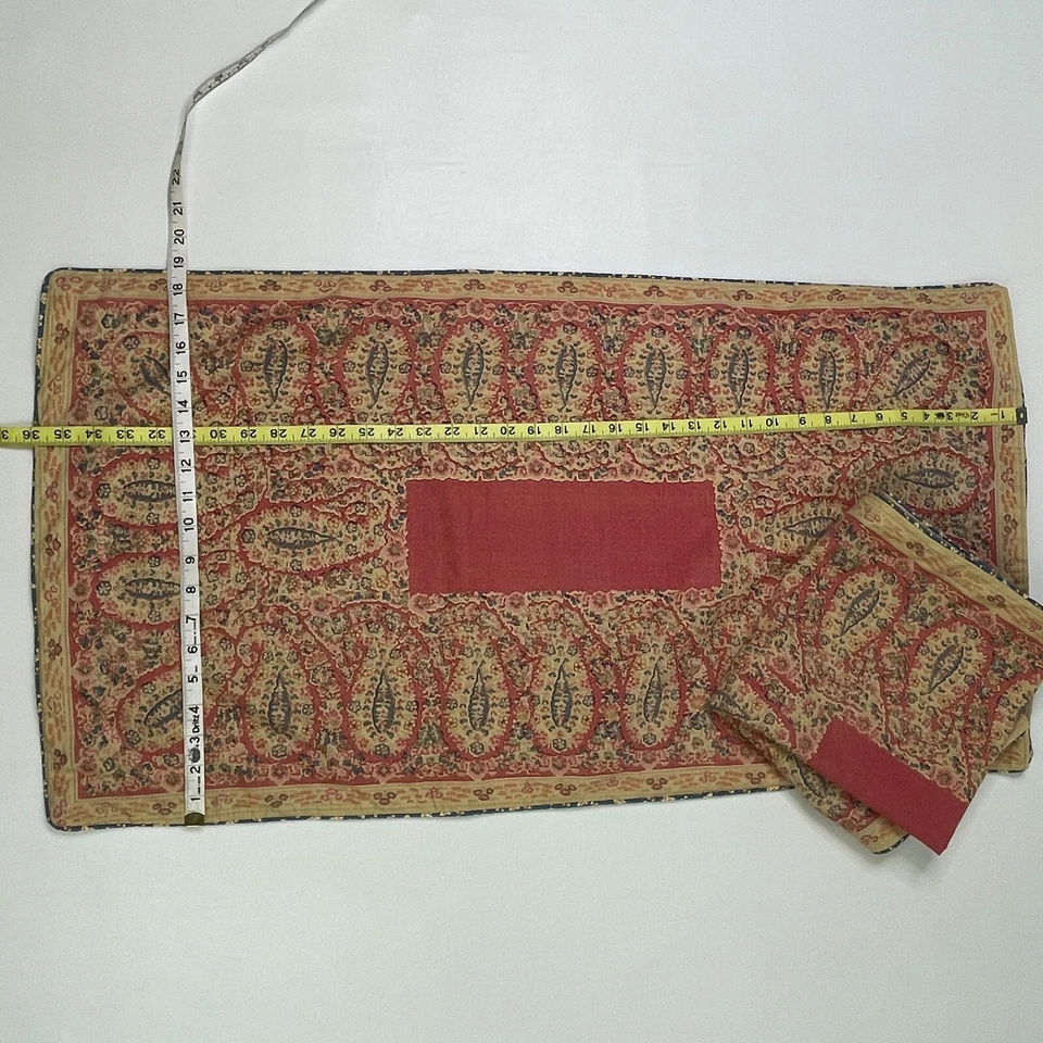 Chaps Ralph Lauren Montauk King Pillow Shams Set of 2 Cotton Red Blue Paisley - Image 3 of 4