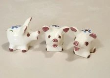 Rio Hondo Pottery Miniature Pig Set Lot of 3 Made in California USA