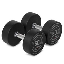 Titan Fitness 50 LB Set di manubri rotondi in uretano, 32 mm medio vulcano zigrinato