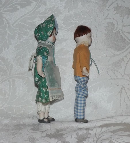 Shackman Japan Bisque Wood Legs Pair of Dolls - Picture 17 of 23