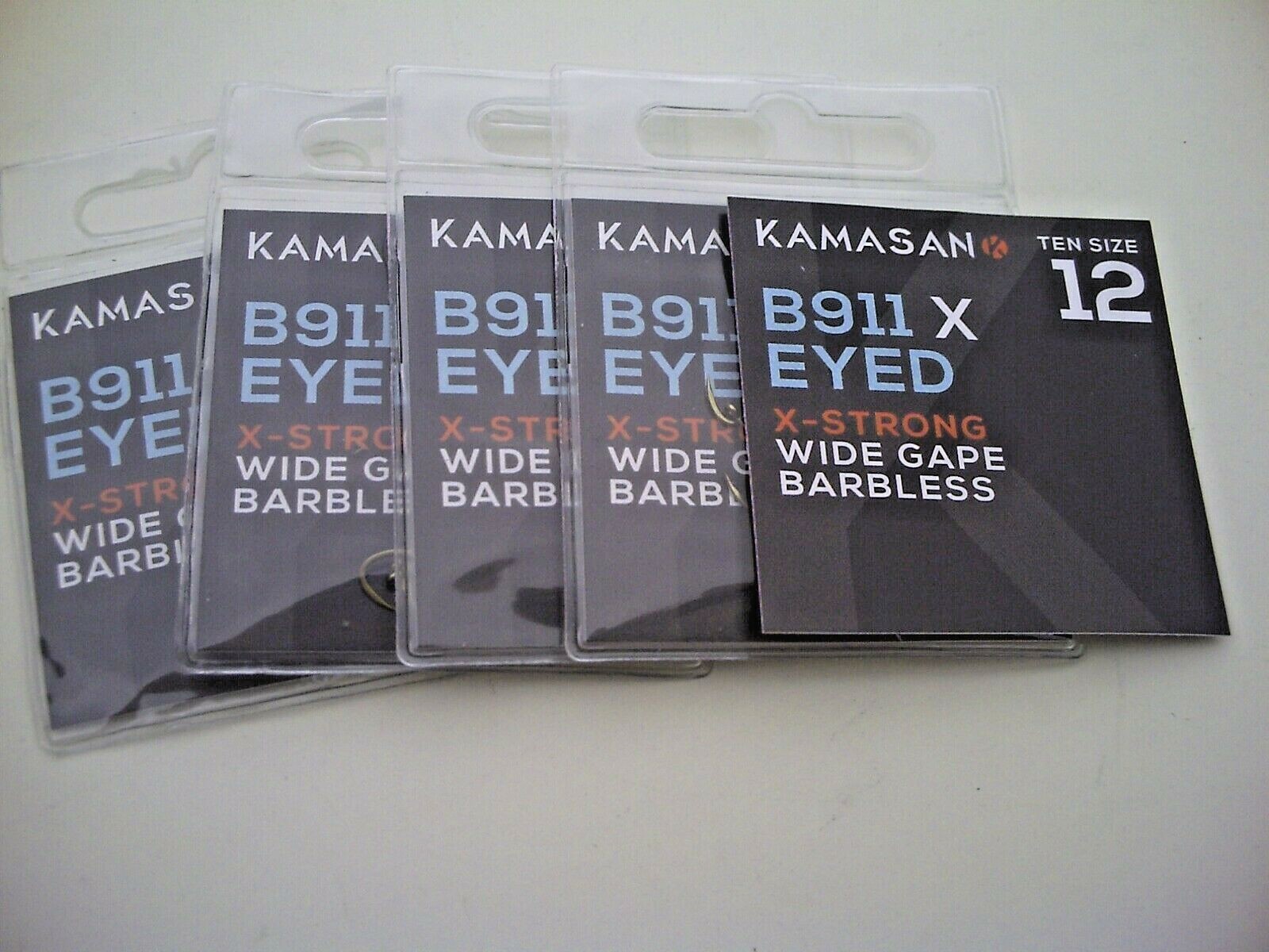 50 x Kamasan B911 X-Strong Barbless Eyed. Size 12  Hooks. Perfect for Hair Rigs