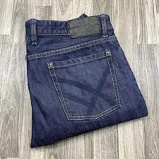 KENNETH HOLE Slim Straight Mid Rise Dark Wash Blue Denim Jeans Mens Size 34 / 30