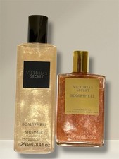 VICTORIA  S SECRET BOMBSHELL SHIMMER FRAGRANCE BODY MIST  SHIMMER BODY OIL NEW