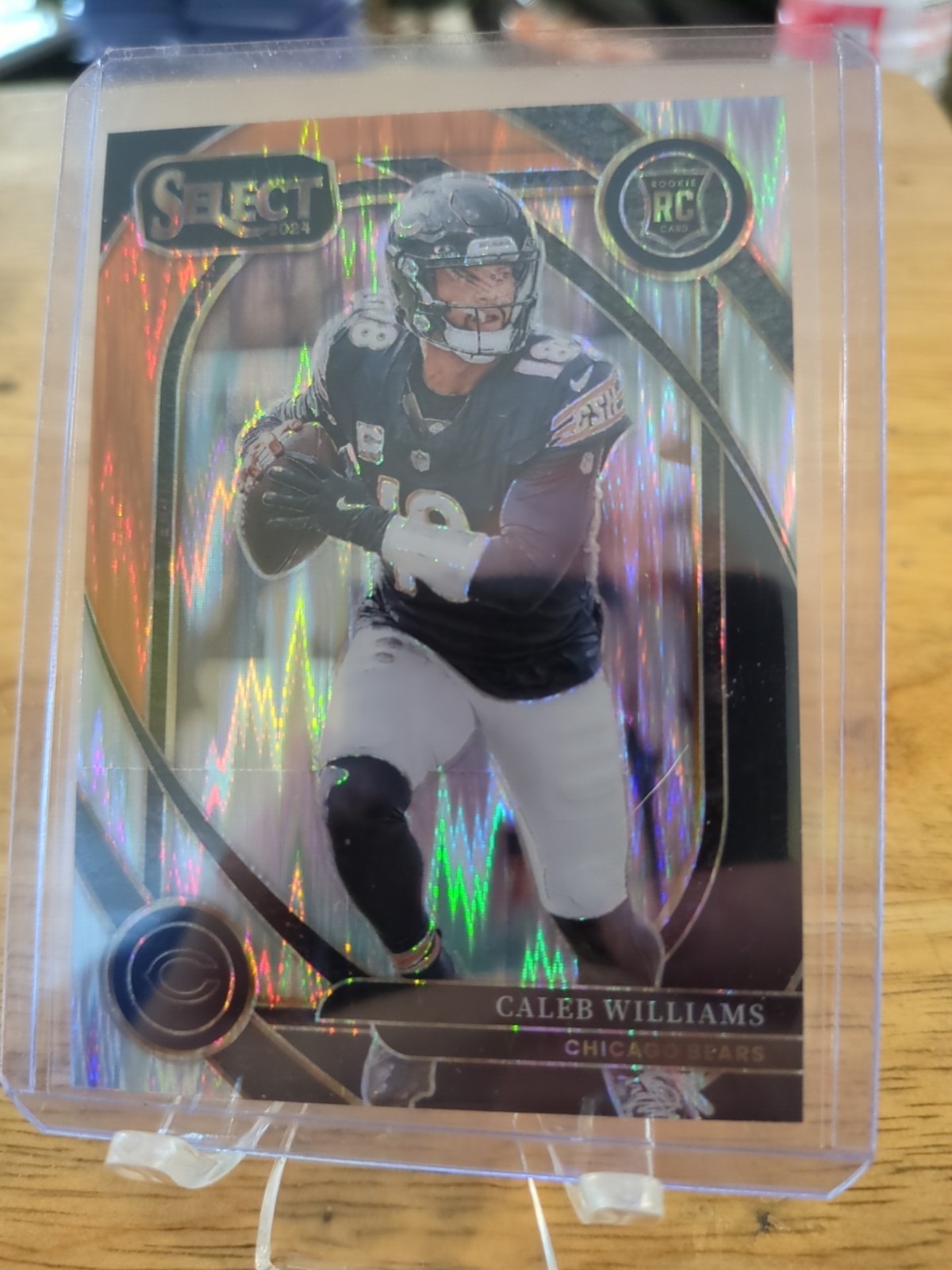 2024 Panini Select Club Level Caleb Williams #216 Black & Orange Shock Prizm RC