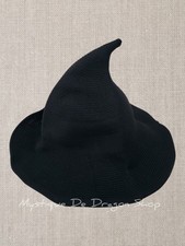 Schwarzer Hexenhut Sonnenhut Fantasy Hut Gehäkelt Mittelalter Fantasy Cosplay