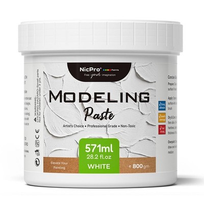 Nicpro Modeling Paste 571 ml / 28.2 oz for Acrylic Painting, High Density Acryli