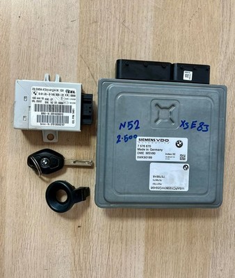07-10 BMW E83 X3 3.0 3.2L N52 MOTOR SET DME MSV80.1 EWS4.4 SCHLÜSSEL 7576670