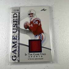 2025 Leaf In The Game Used Sports Steve Grogan Patriots 12/45 Red Jersey Patriot