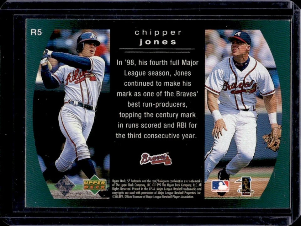 1999 SP Authentic Chipper Jones Reflections #R5 Braves - Image 2 of 2