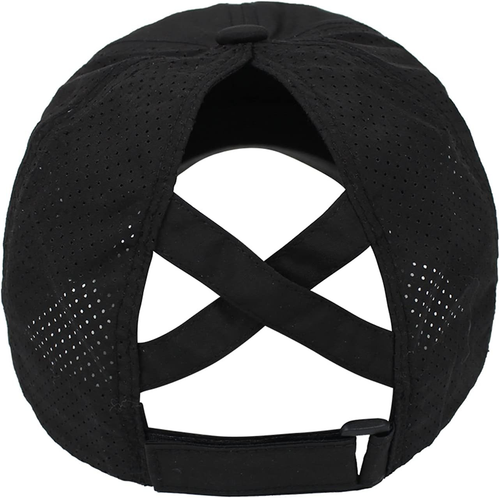 Womens Criss Cross Ponytail Baseball Cap Adjustable High Messy Bun Ponycap Quick - Picture 4 of 12