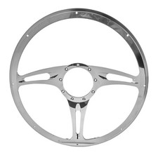 Billet Specialties Steering Wheel 15.5 In Dia 2 In Dish 3-spoke Stealth Alum Billet Specialties Steering Wheel 15.5 In Dia 2 In Dish 3-spoke Stealth Alum