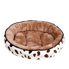 Fluffy Donut Cuddler Plush Pet Bed Dog Cat Soft Warm Round Calming Bed Washable