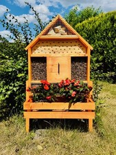 DARLUX hotel per insetti in legno XL api selvatiche casa per insetti fioriera marrone legno