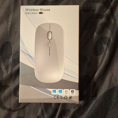 Wireless Slim Mouse White Ergonomic Ultra-Slim Optical 1200 DPI Scroll Wheel