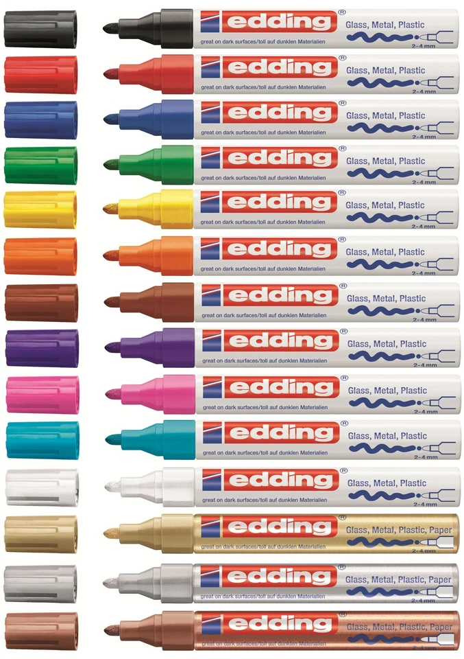 Edding 750 Lackmarker Creative Glanzlackmarker Lackstift Paint Marker 2-4mm! NEU