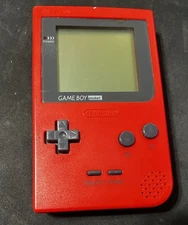 Nintendo Game Boy Pocket - Red - Broken AS-IS - Turns on - Broken Screen - Parts