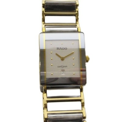 RADO DiaStar 160.0381.3 Quartz Watch Silver Gold Analog 2 Hand Date