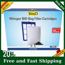 TETRA WHISPER BIO-BAG DISPOSABLE FILTER CARTRIDGES UNASSEMBLED LARGE 12 PACK New