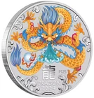 2024 COLORED Lunar Year of the Dragon 1oz Silver $1 Coin In Capsule