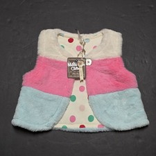 Matilda Jane Girl's Gumdrop Lane Reversible Vest Polka Dot Faux Fur Size 4