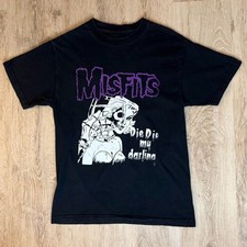 Misfits Die Die My Darling Graphic T-Shirt Black Purple White Size M Punk