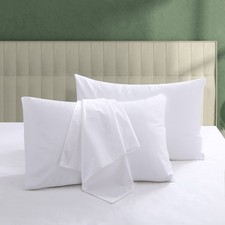 100 Egyptian Cotton Pillow Protectors Set of 4 Standard Size 600 Thread Co...