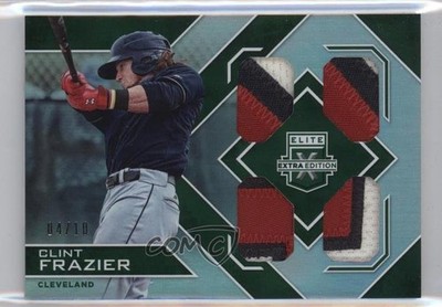 2016 Panini Elite Extra Edition Quad Materials Emerald 4/10 Clint Frazier 0b0