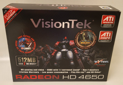VisionTek ATI Radeon HD 4650 512 MB Video Graphics Card GPU - New in Open Box